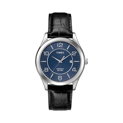 Men's blue dial with blue leather strap t2p451
